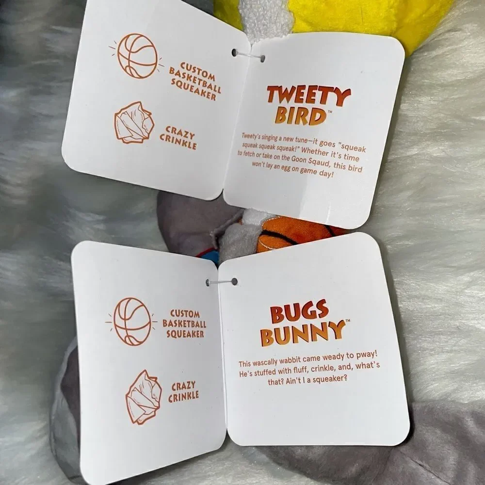 🆕 SPACE Jam Bugs and Tweety stuffed crinkle-squeak toys